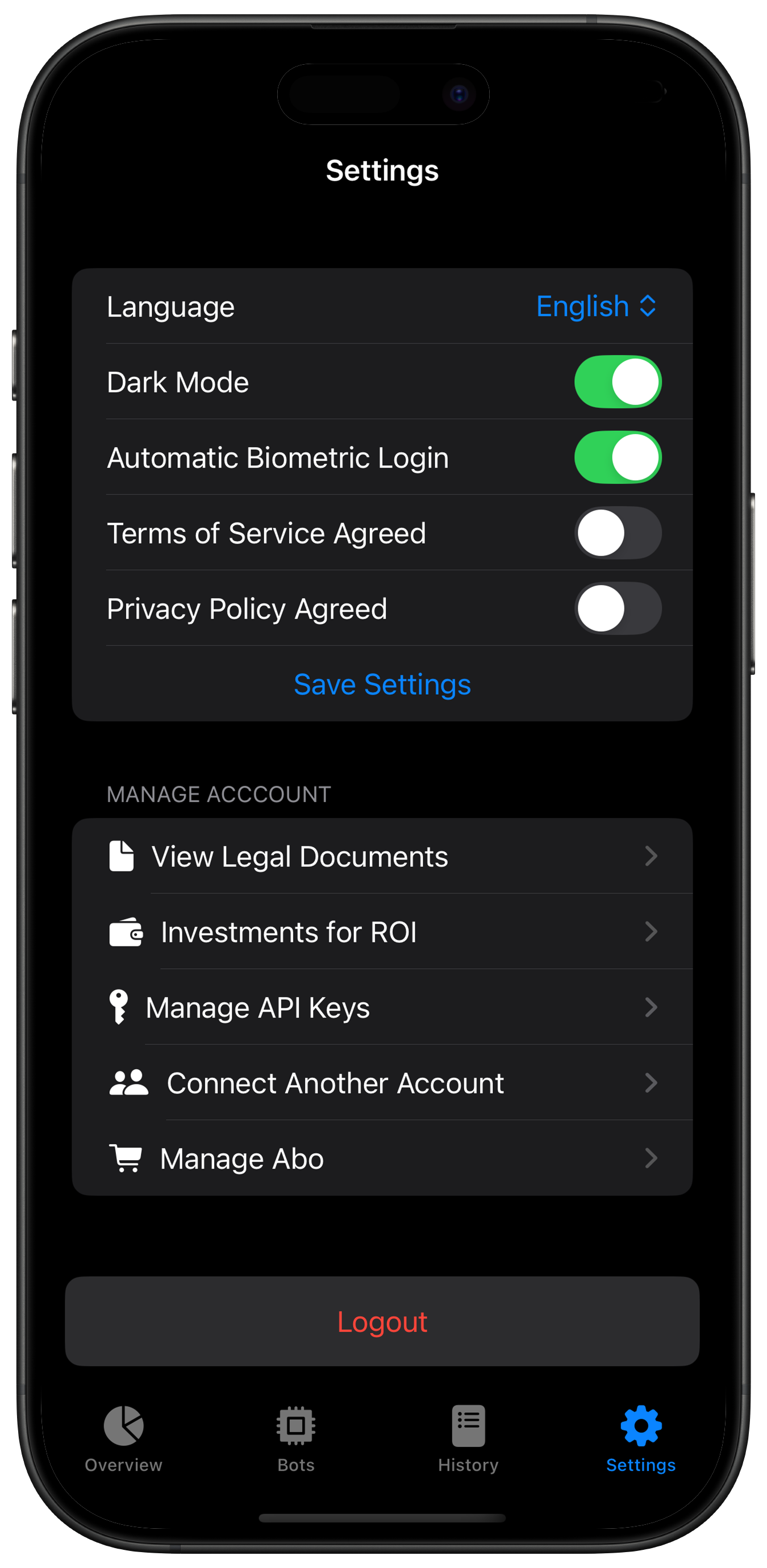 Screenshot: Missing Agreement