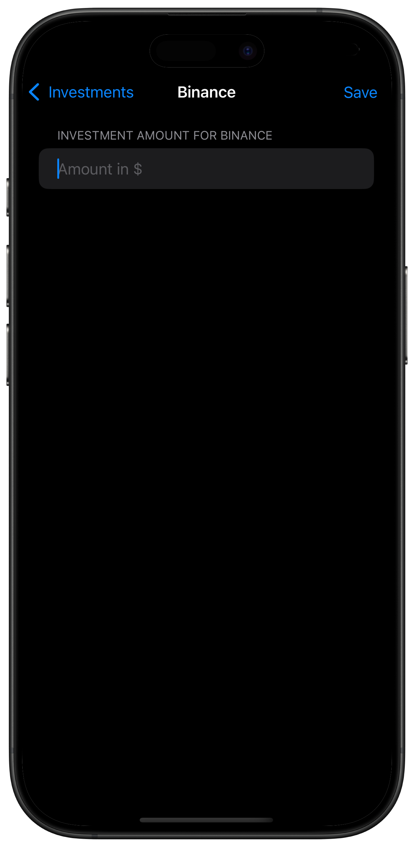 Screenshot: Investment Details